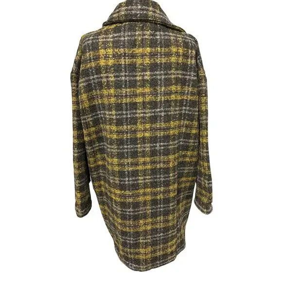 Lumière Coat Jacket Size Medium Gray Plaid Open Front Pockets NWT - Picture 5 of 9